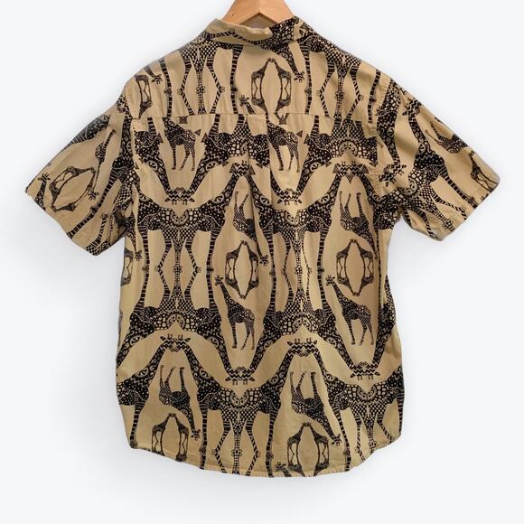 Vintage Y2K LRG Short Sleeve Button Down Shirt Mens Size M Giraffe Safari Casual - Picture 2 of 8